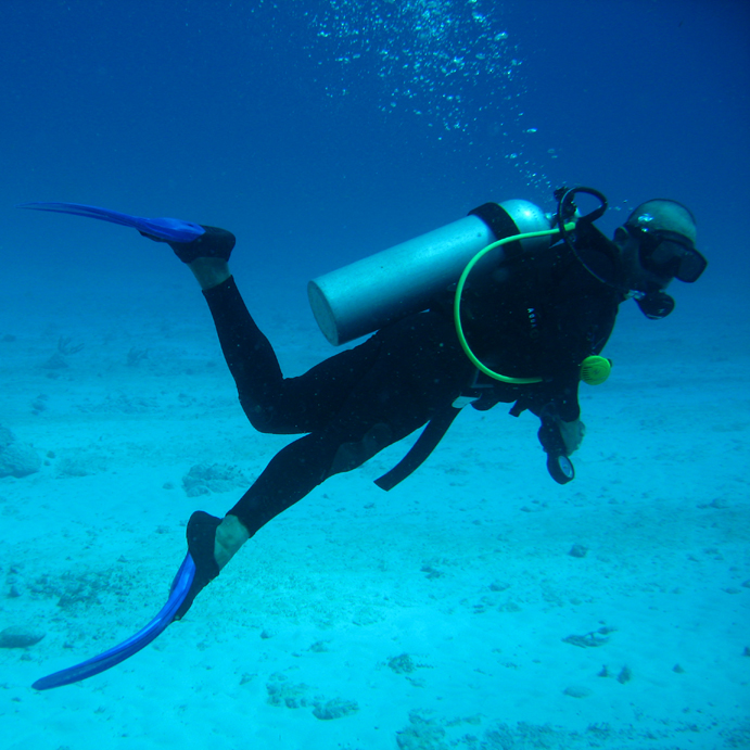 Diver ascending
